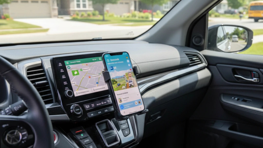Honda Odyssey phone mount 2022 dashboard suction mount holding a smartphone securely